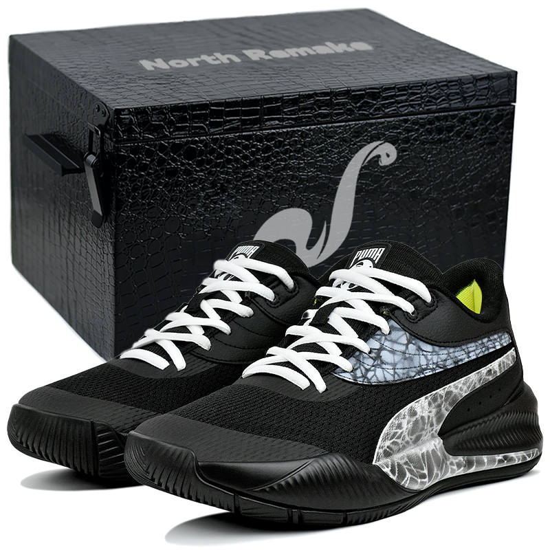 PUMA Triple Wear resistant And Lightweight Low top Basketball Shoes Unisex Black