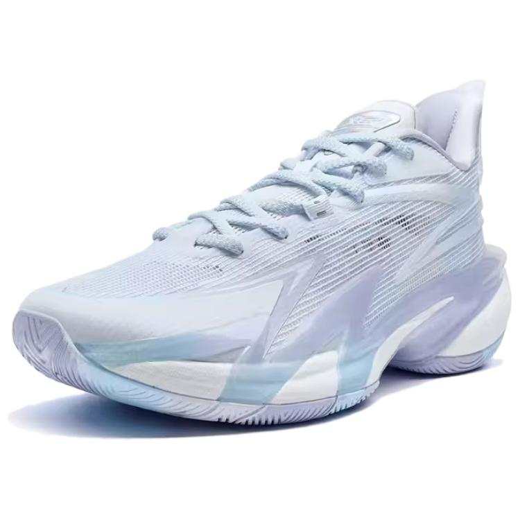 XTEP Battle 3 Cushioning Low top Basketball Shoes Men's White Blue Purple