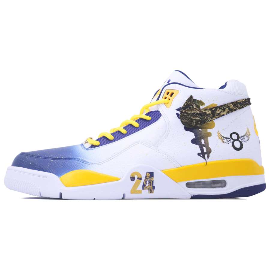 Nike Nike Flight Legacy Tribute To Classic SDS High top Vintage Basketball Shoes Men's White Blue Yellow