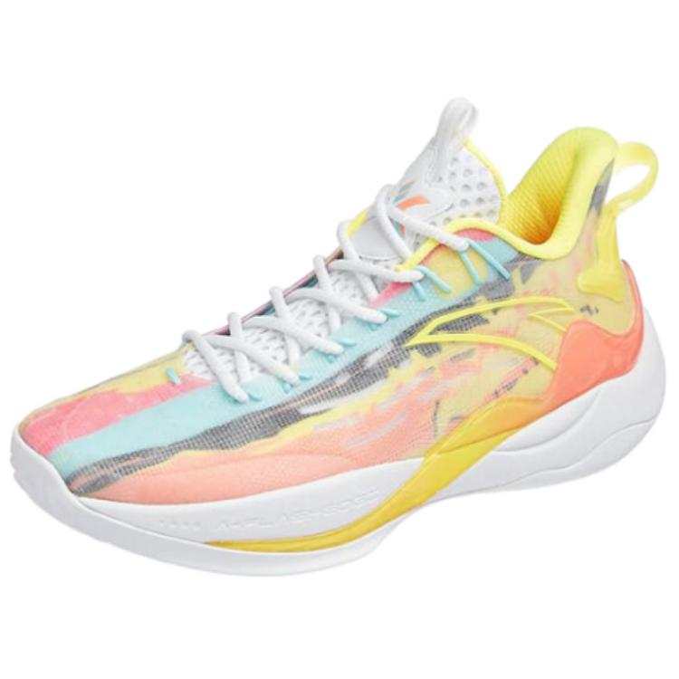 Anta Mountain 2 Cushioning Abrasion Resistant Cushioning, Wear Resistant Low top Basketball Shoes Men's White Yellow