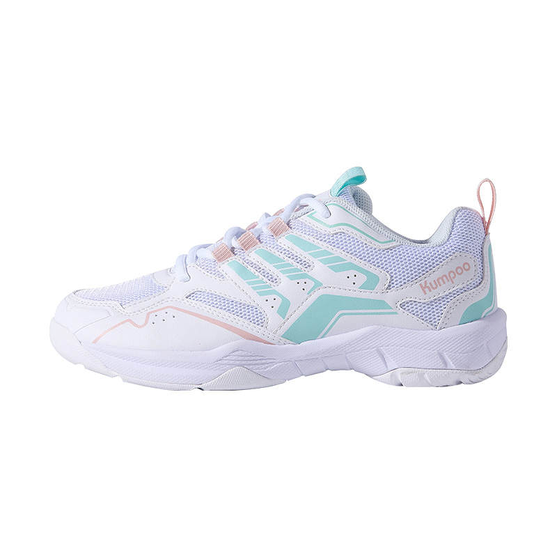 KUMPOO Cushioning Breathable Support Low top Badminton Shoes Unisex White/Blue/Pink
