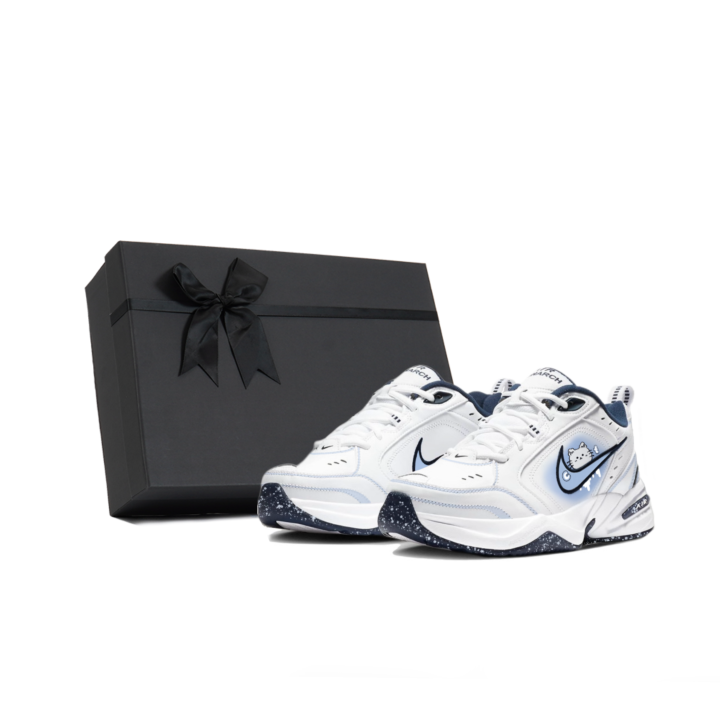 Nike Nike Air Monarch 4 Slip Resistant Abrasion Resistant Low top Chunky Sneakers Unisex White Blue