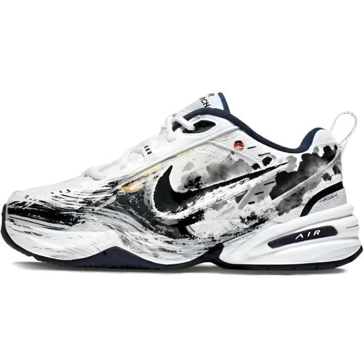 Nike Nike Air Monarch 4 Leisurely Mountain Synthetic Leather Abrasion Resistant Low top Chunky Sneakers Unisex Black