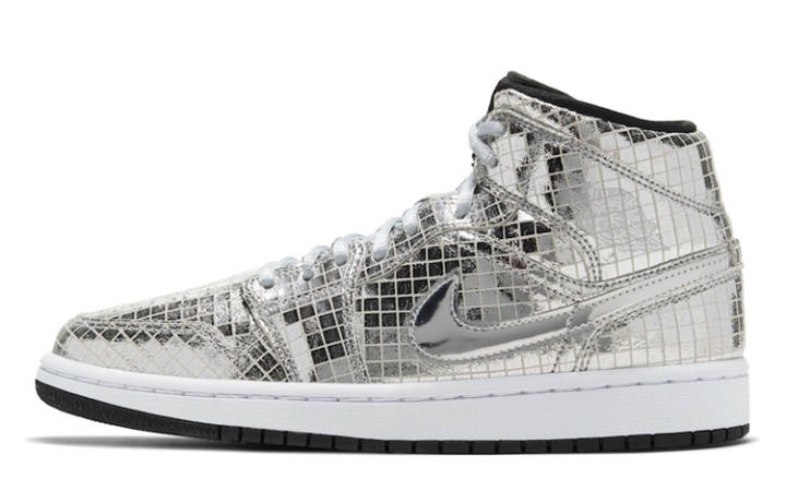 Jordan Jordan 1 Mid SE Disco Metallic Silver Women's
