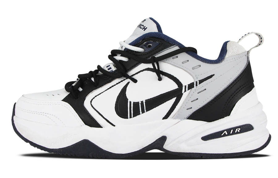 Nike Nike Air Monarch 4 Black And White Minimalism Synthetic Leather, Artificial Leather Slip Resistant Abrasion Resistant