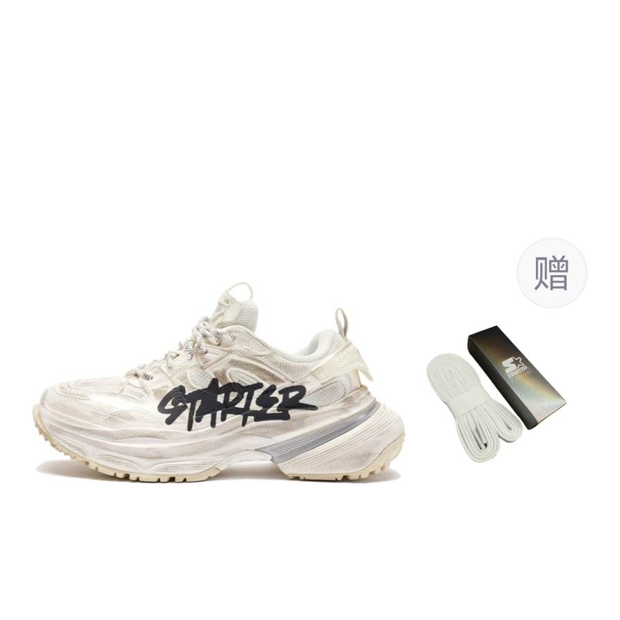 STARTER Remix 2K Distressed Chunky Sneakers Low top Chunky Sneakers Women's White