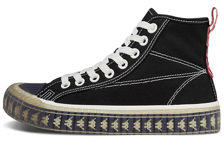 Kappa Slip Resistant Abrasion Resistant Slip Resistant Abrasion Resistant High top Canvas Shoes Unisex Black White