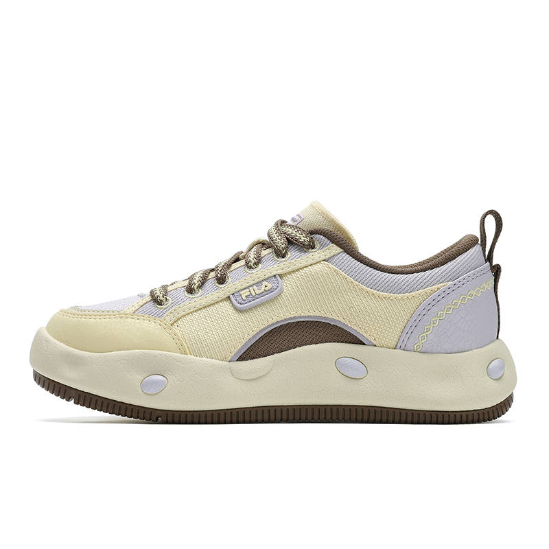 FILA COOKIES EC Cookie Shoes Lightweight Low top Canvas Shoes Women's Custard Purple
