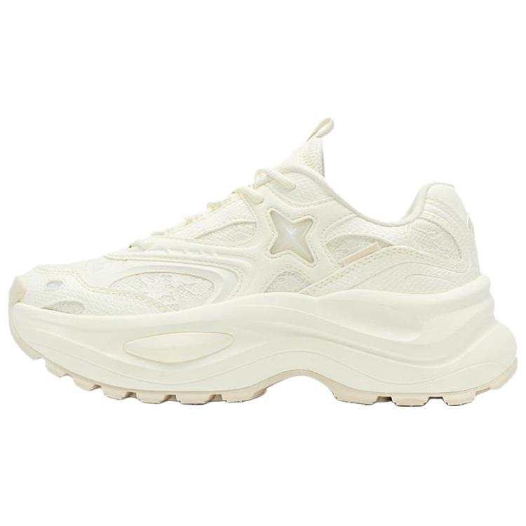 QIAODAN Quality Drying Low top Chunky Sneakers Women's Ivory White Original Paste White