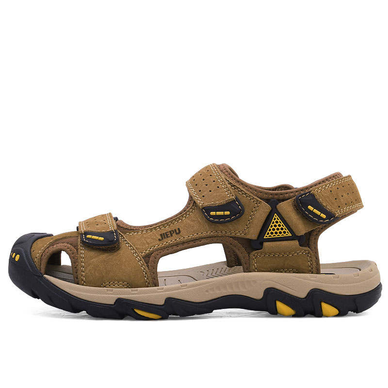 JIEPU Beach Sandals Unisex Black/Khaki/Dark Brown