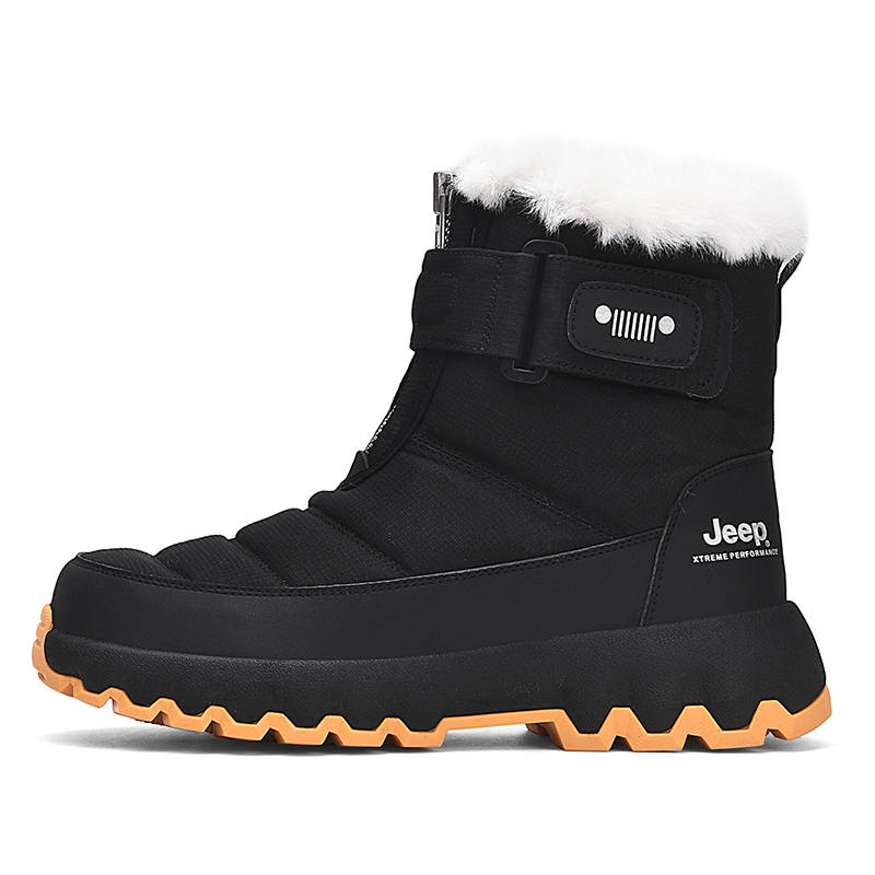 Jeep Comfortable And Trendy Crew Snow Boots Unisex Black