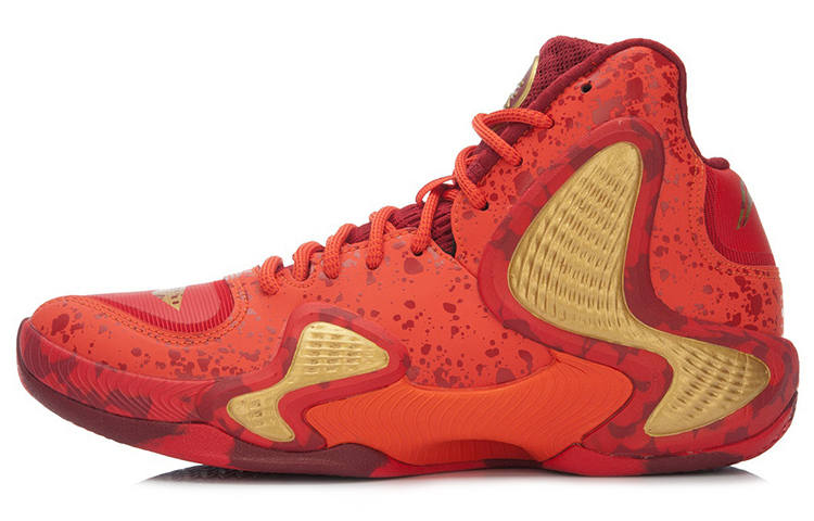Li-Ning Li Ning Shadow 1 Cushioning High top Basketball Shoes Unisex Red Yellow
