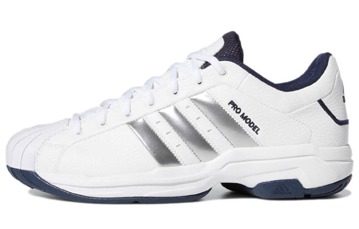 Adidas Adidas Pro Model 2G Low 'White Silver Metallic Navy'