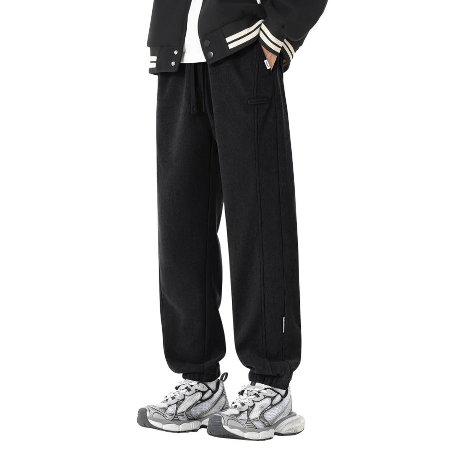 Tonlion Casual Pants Unisex Thickened Cuffed Pants
