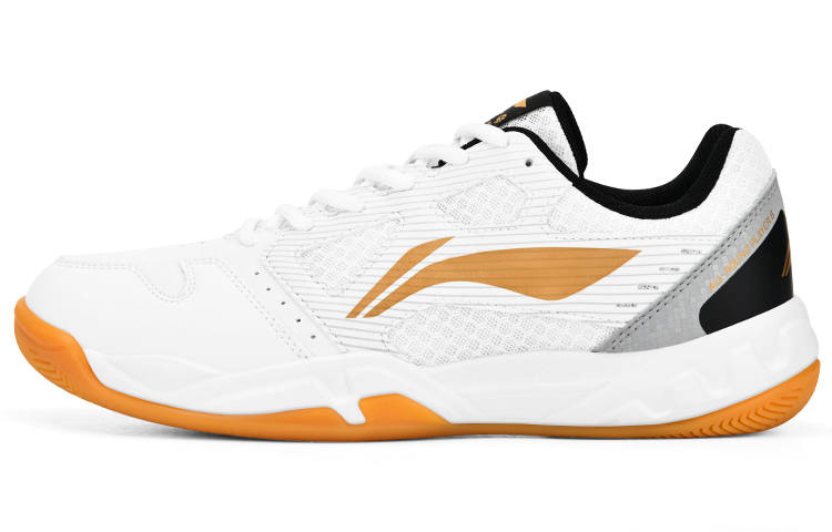 Li-Ning Li Ning Light Feather Abrasion Resistant Breathable Low top Badminton Shoes Unisex White Gold