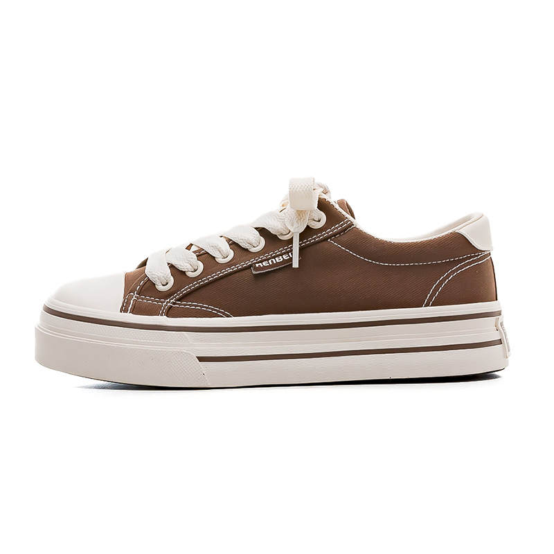 RENBEN Breathable And Lightweight Low top Skateboard Shoes Women's Brown