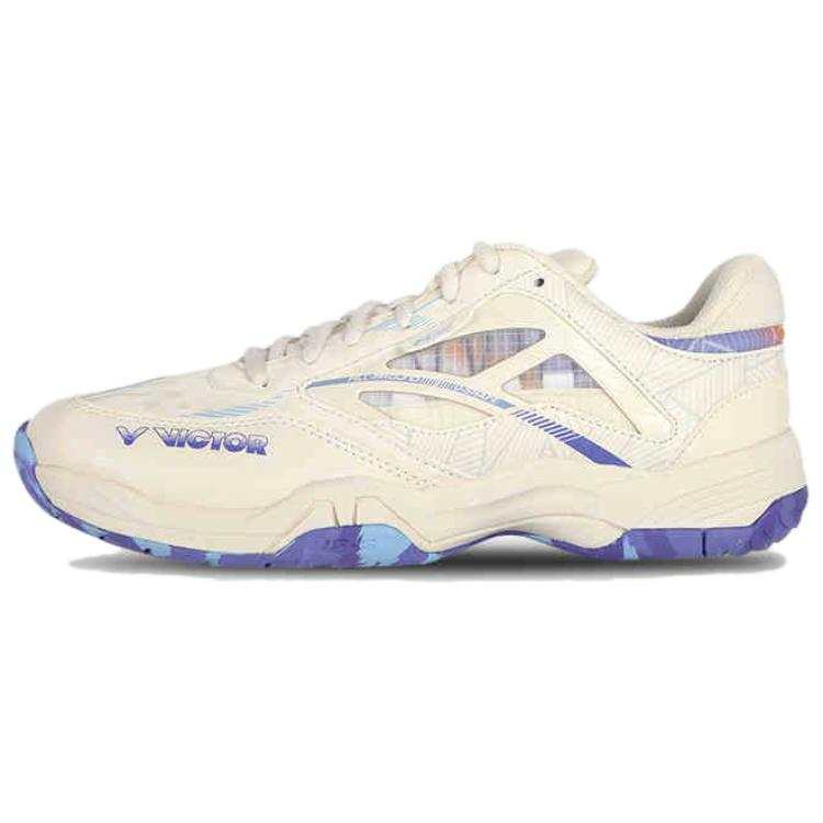 VICTOR Comfortable And Trendy Abrasion Resistant Breathable Low top Badminton Shoes Unisex Beige Purple
