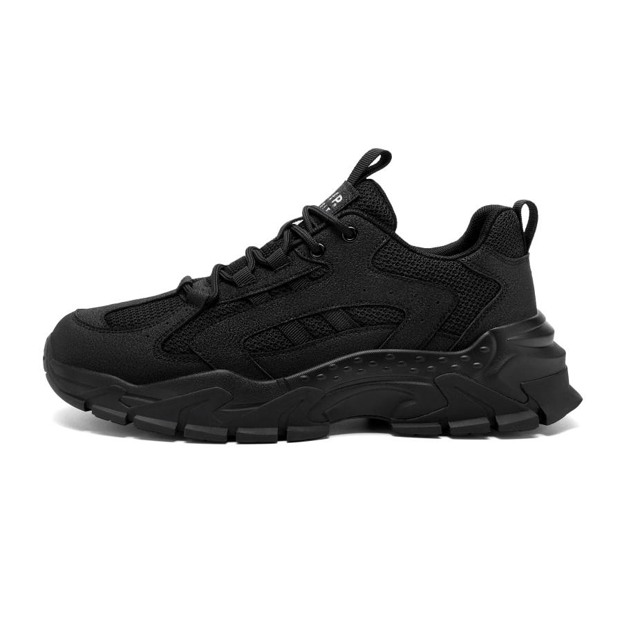JEEP SPIRIT Black Myth Cushioning Slip Resistant Abrasion Resistant Breathable Moisture Wicking Height Increasing
