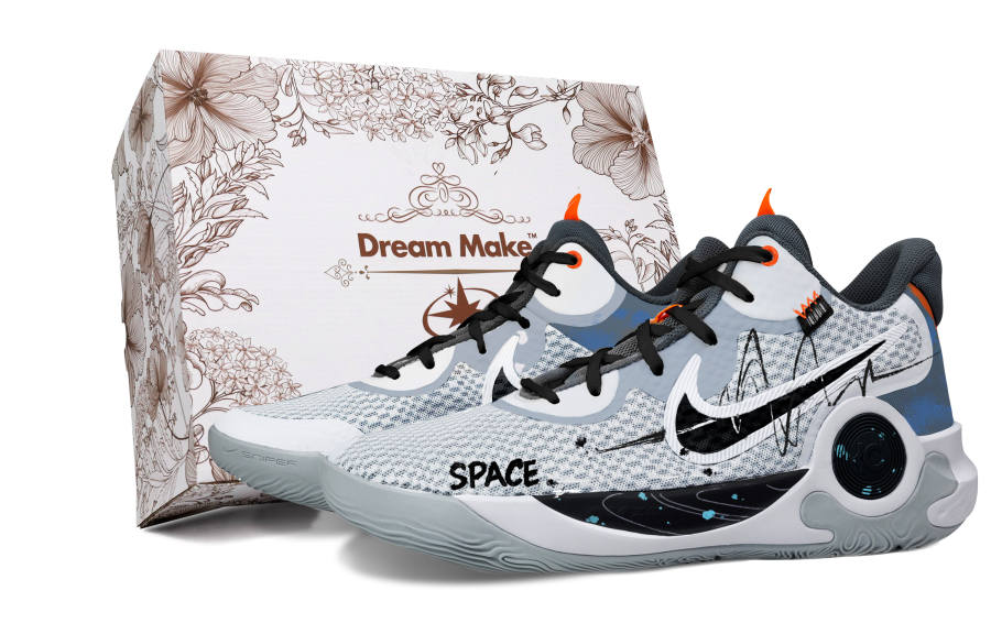 Nike Nike KD Trey 5 IX Xingji Navigation White Box Fabric Cushioning Breathable Mid top Basketball Shoes Unisex Light Gray