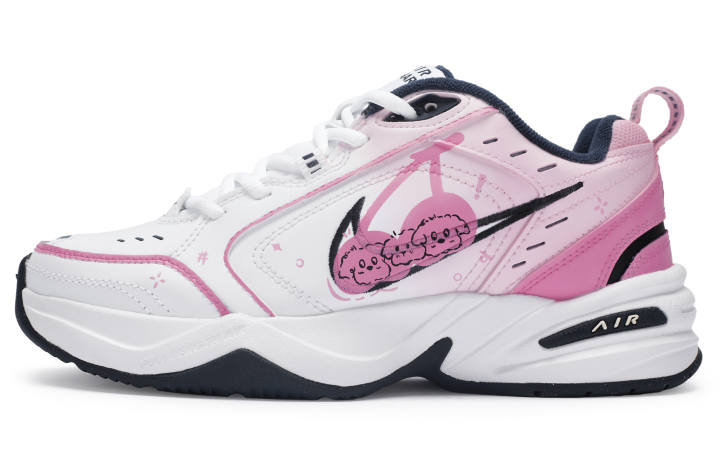 Nike Nike Air Monarch 4 811 Manufacturing, Puppy Cherry PU Leather Low top Chunky Sneakers Unisex Pink White