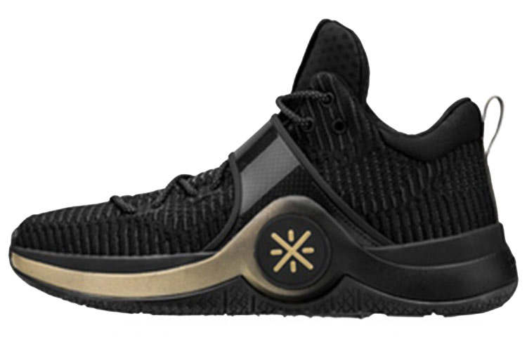 Li-Ning Li Ning WOW 6 Slip Resistant Abrasion Resistant Low top Basketball Shoes Men's Black Gold