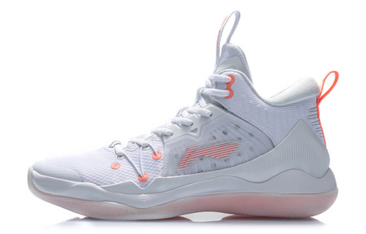 Li-Ning Li Ning Pu Lightweight, Wear resistant, And Non slip Mid top Performance Basketball Shoes Men's White