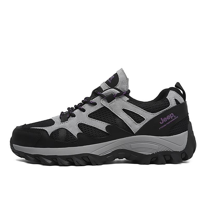Jeep Athleisure Abrasion Resistant Breathable Low top Mountaineering Shoes Women's Black Purple