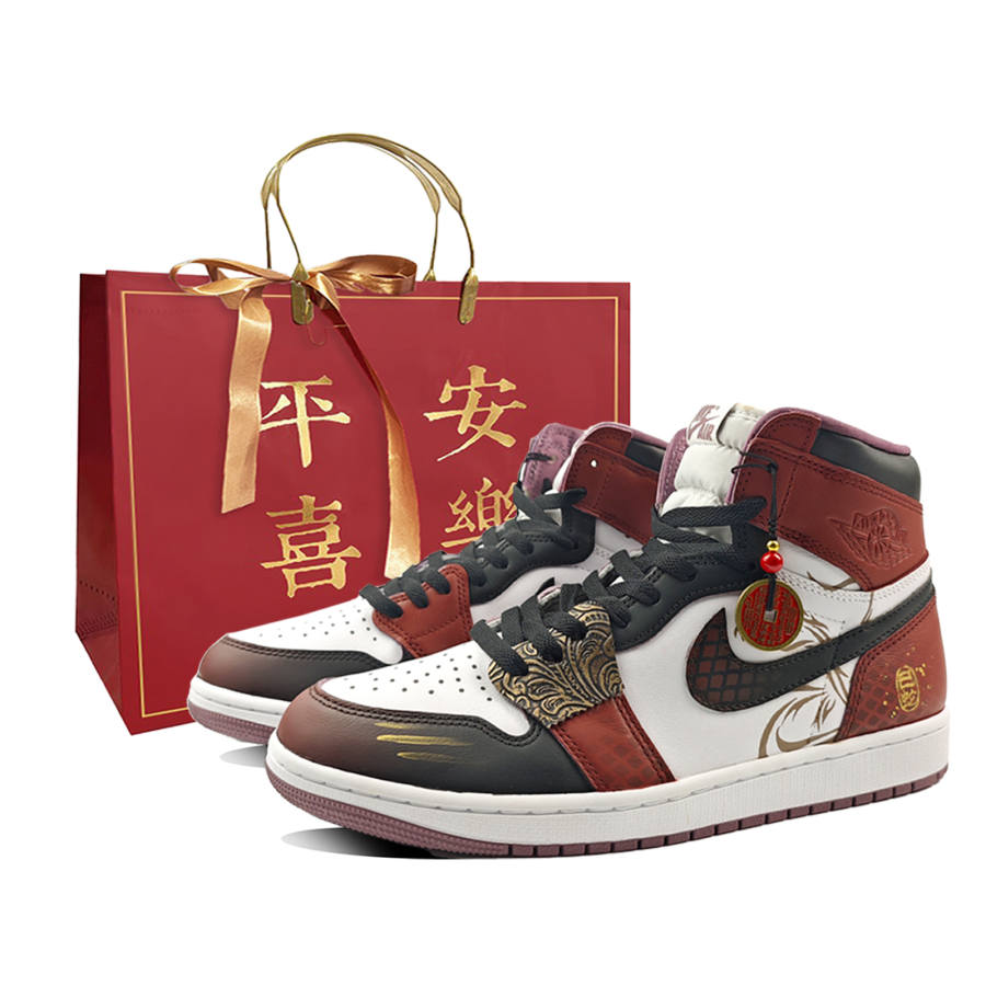 Jordan Jordan Air Jordan 1 Cushioning Slip Resistant Abrasion Resistant High top Basketball Shoes Unisex Black