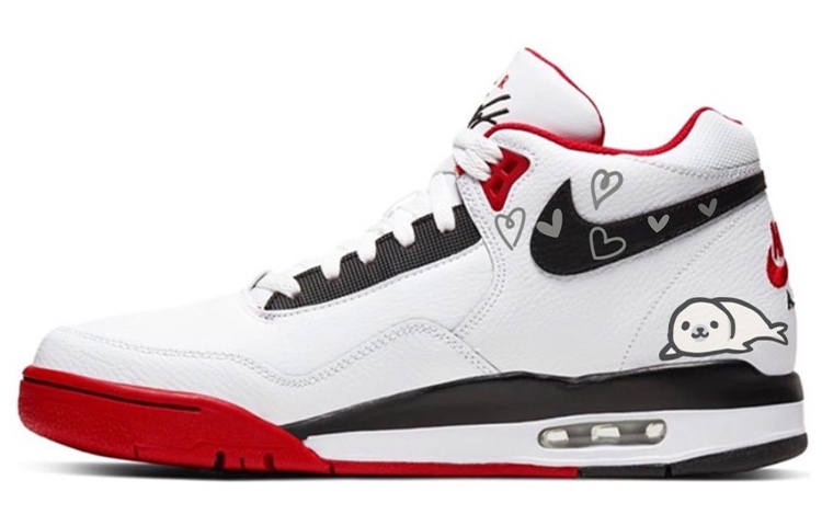 Nike Nike Flight Legacy Cute Pet Design, Heart Seal, Classic Vintage Fashion Style High top Vintage Basketball Shoes