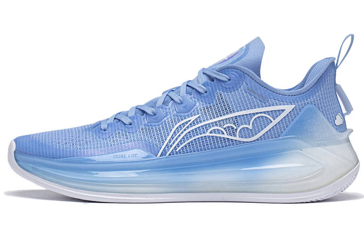 Li-Ning Li Ning Liren 3 V2 Blue Sky Cushioning Slip Resistant Abrasion Resistant Low top Basketball Shoes Men's Snow Blue