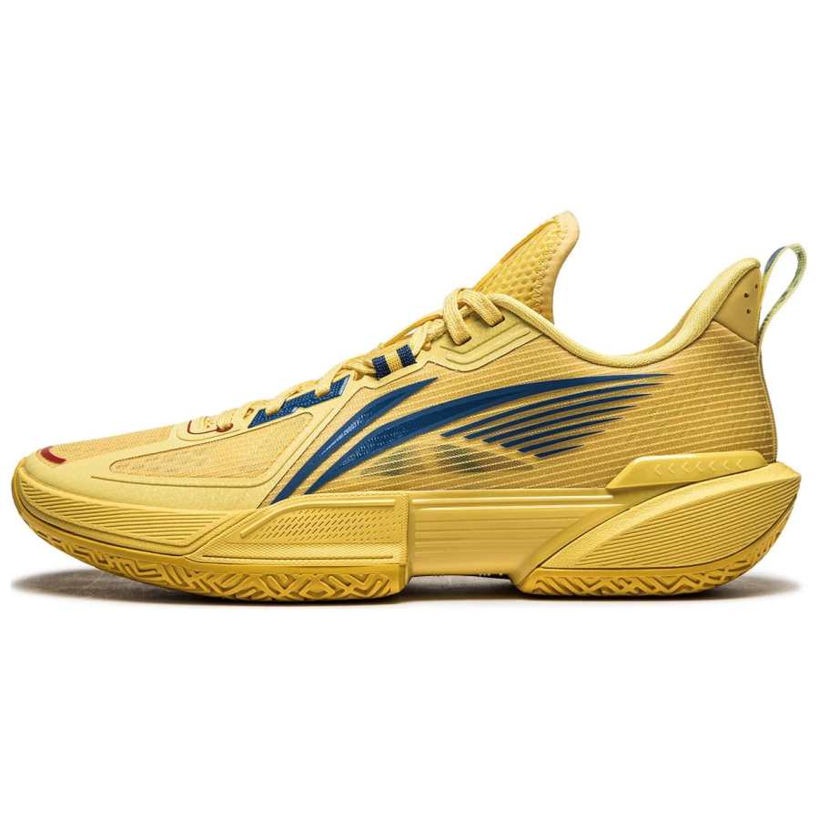 Li-Ning Li Ning Light Speed 2.0 Cushioning, Wear Resistant Low top Basketball Shoes Men's Yellow Blue