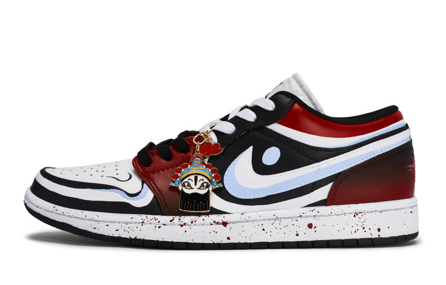 Jordan Jordan Air Jordan 1 811 Manufacturing, Peking Opera Facial Design Abrasion Resistant Abrasion Resistant Low top