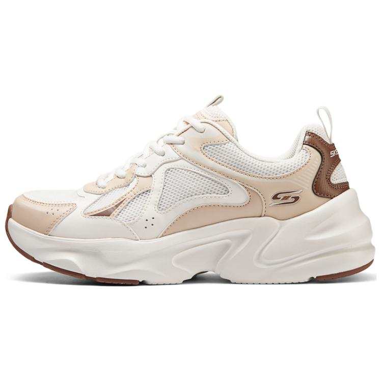 Skechers Mesh, Textile, Synthetic Leather, Leather Low top Chunky Sneakers Men's Taupe