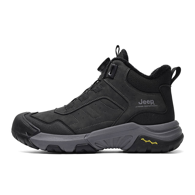 Jeep Cow Split Leather Abrasion Resistant High top Mountaineering Hiking Shoes Men's