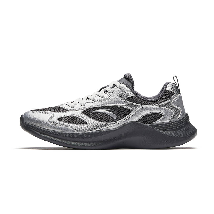 Anta Cushioning Abrasion Resistant Lightweight Low top Casual Shoes Women's Black Silver