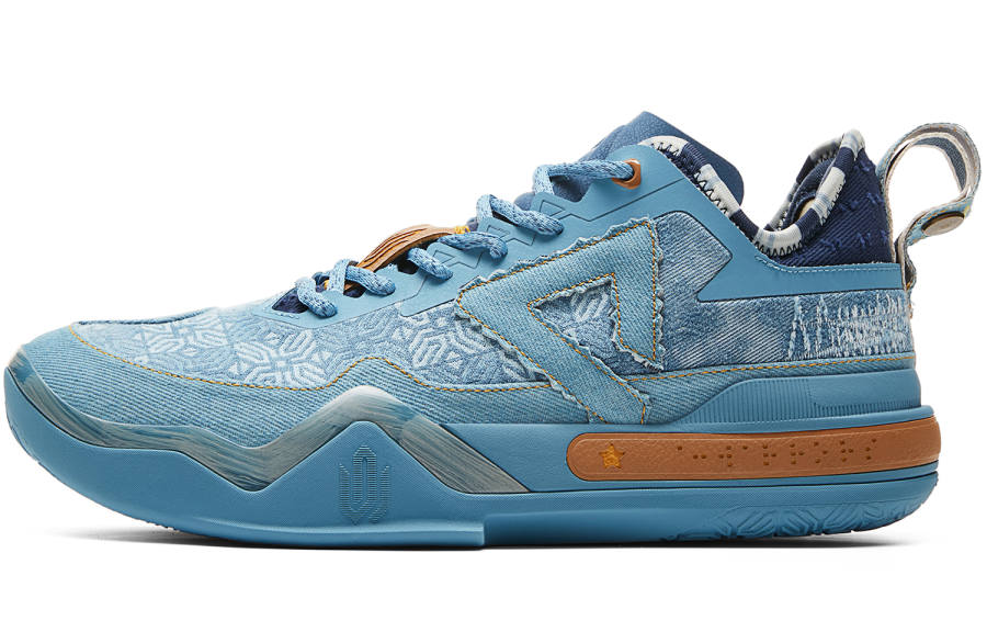 PEAK Andrew Wiggins AW1 Taichi Level Comfortable Cushioning, Wear Resistant Low top Basketball Shoes Men's Denim Blue