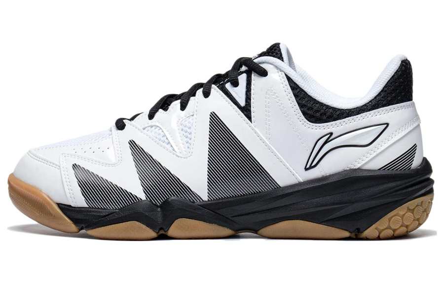 Li-Ning Li Ning Seamless Textile, Synthetic Leather Abrasion Resistant Breathable Low top Badminton Shoes Unisex White Black