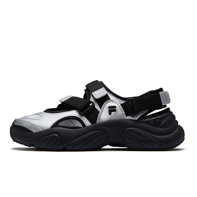 FILA FUSION Conch Mesh, Textile Fashion River Trekking Shoes Women's Silver Black