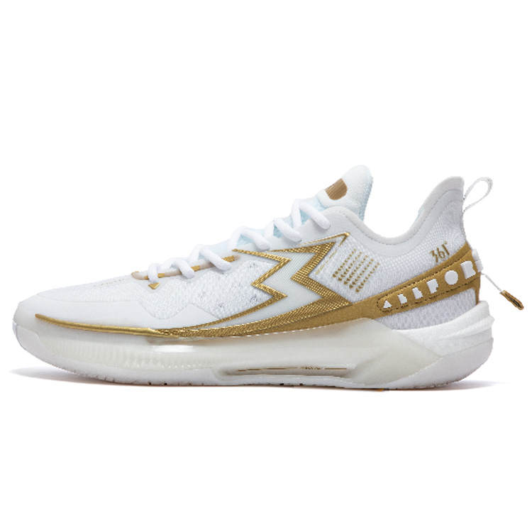 361° BIG3 5.0 Quick PRO Basketball Shoes Men's Low Top 361 Degrees White/Crown Gold