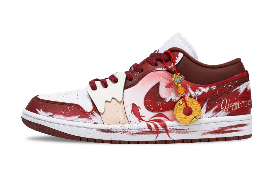 Jordan Jordan Air Jordan 1 Wealth Attracting Koi Fish Slip Resistant Abrasion Resistant Slip Resistant Abrasion Resistant