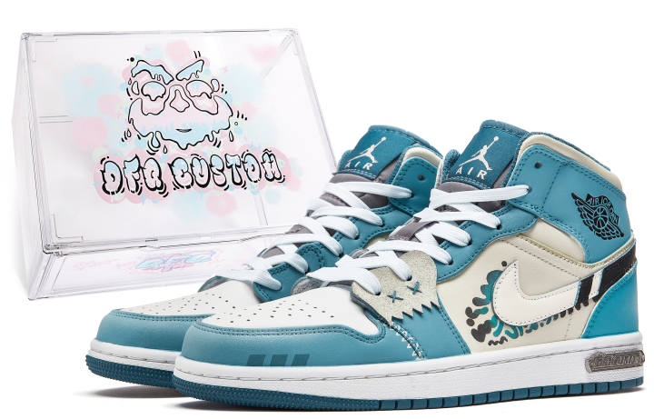 Jordan Jordan Air Jordan 1 Da Vinci Custom, Box, Parma Cushioning Slip Resistant Cushioning Slip Resistant High top