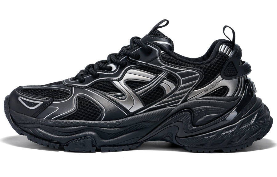 Kappa Wind 2 Slip Resistant Abrasion Resistant Slip Resistant Abrasion Resistant Low top Chunky Sneakers Unisex Black