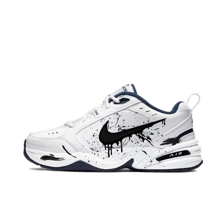 Nike Nike Air Monarch 4 Slip Resistant Abrasion Resistant Low top Chunky Sneakers Unisex White Black
