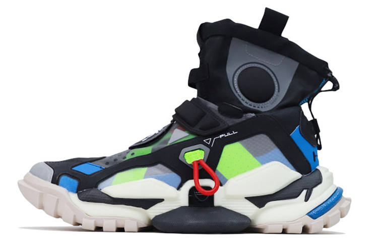 Li-Ning Li Ning 2.0 Hi Dw Comfortable High top Vintage Basketball Shoes Unisex Black Blue