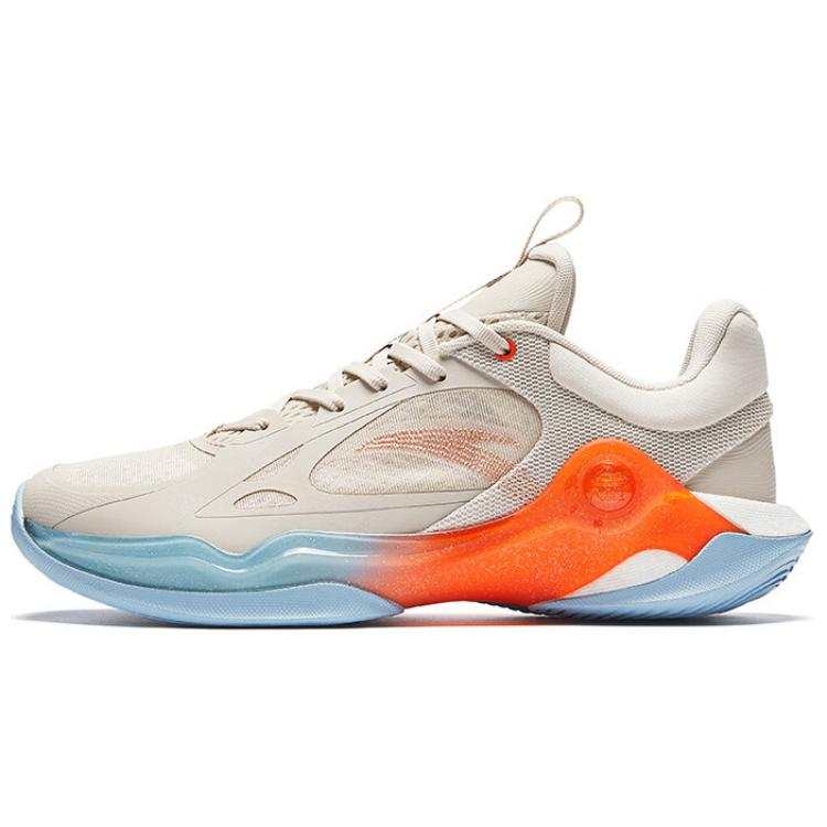Anta Skyline RETRO Skyline RETRO Abrasion Resistant Low top Basketball Shoes Men's Beige Orange