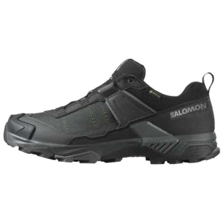 SALOMON X ULTRA 5 Fabric Low top Hiking Shoes Men's Black Wide Fit