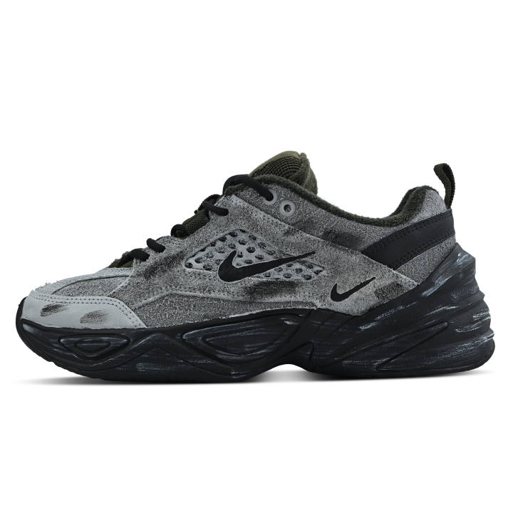 Nike Nike M2K Tekno SP Sequoia Abrasion Resistant Low top Chunky Sneakers Men's Black Gray