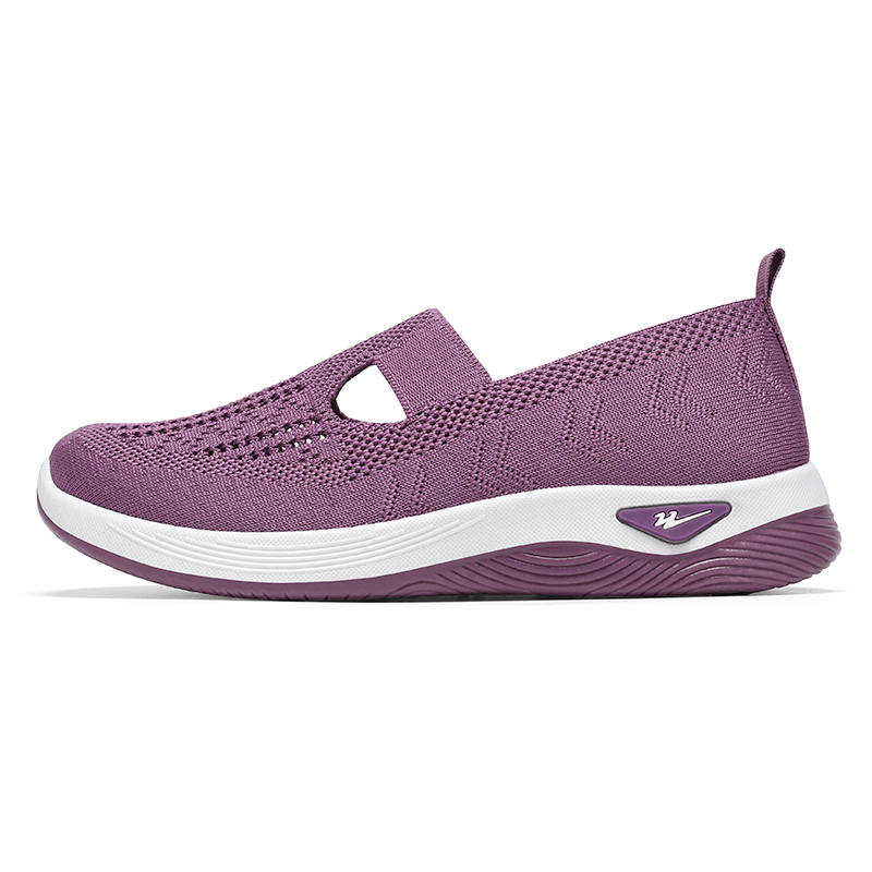 DOUBLE STAR 88 Flyknit Elderly Summer Slip on Granny Shoes Unlined Shoes Mother's Shoes Women's Shoes
