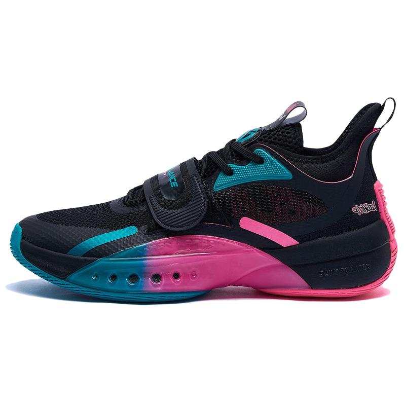 361° LIGHT UP Cushioning, Wear Resistant Low top Basketball Shoes Men's Black Blue Pink