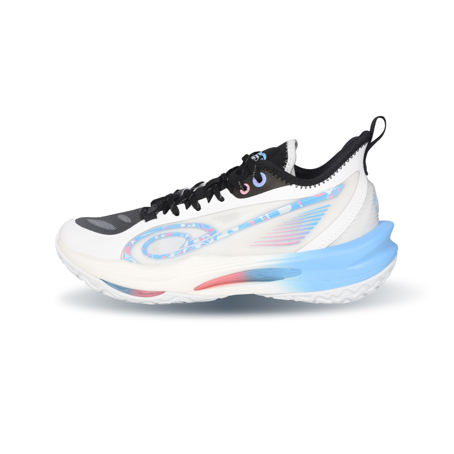 QIAODAN Cushioning Slip Resistant Breathable Low top Basketball Shoes Men's White